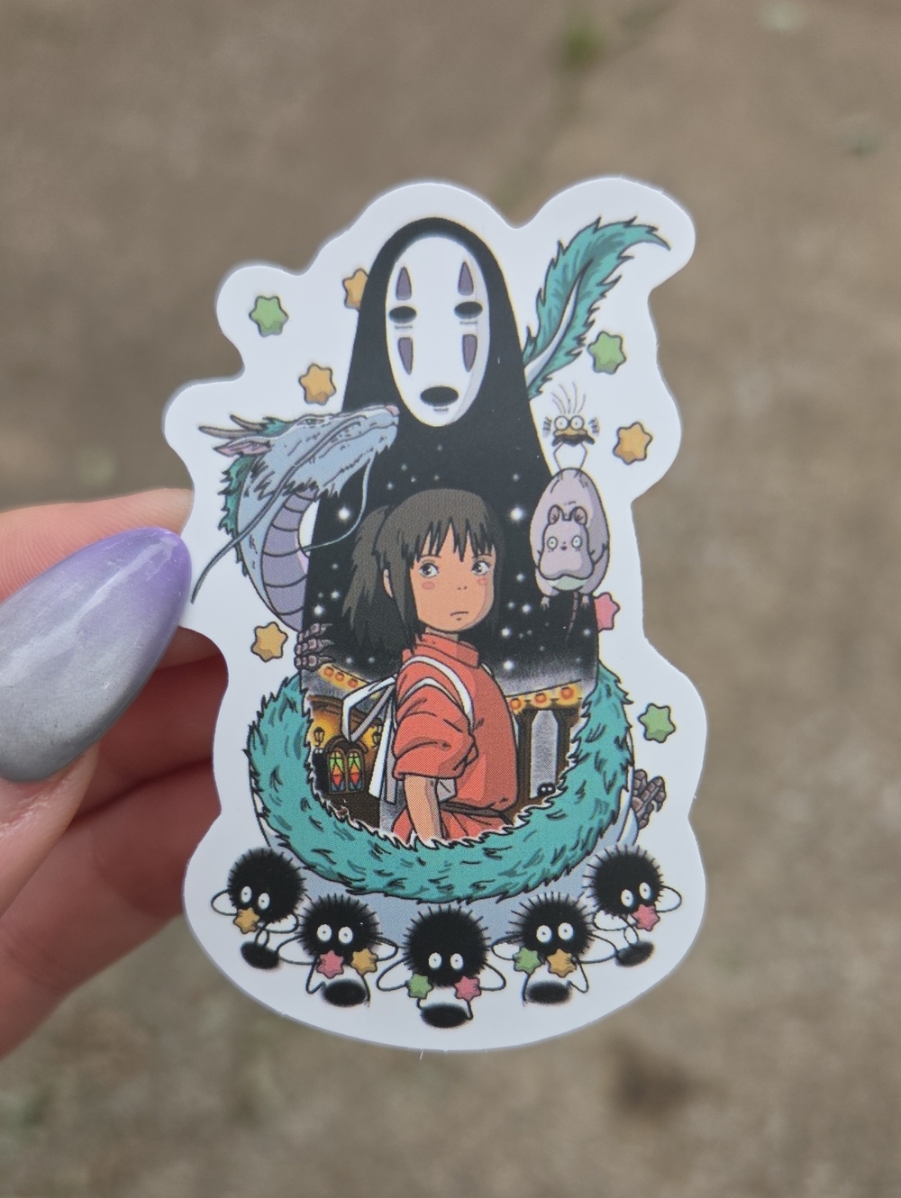 Kids Spirited Away-Inspired Costume Sticker Design - Black & Teal